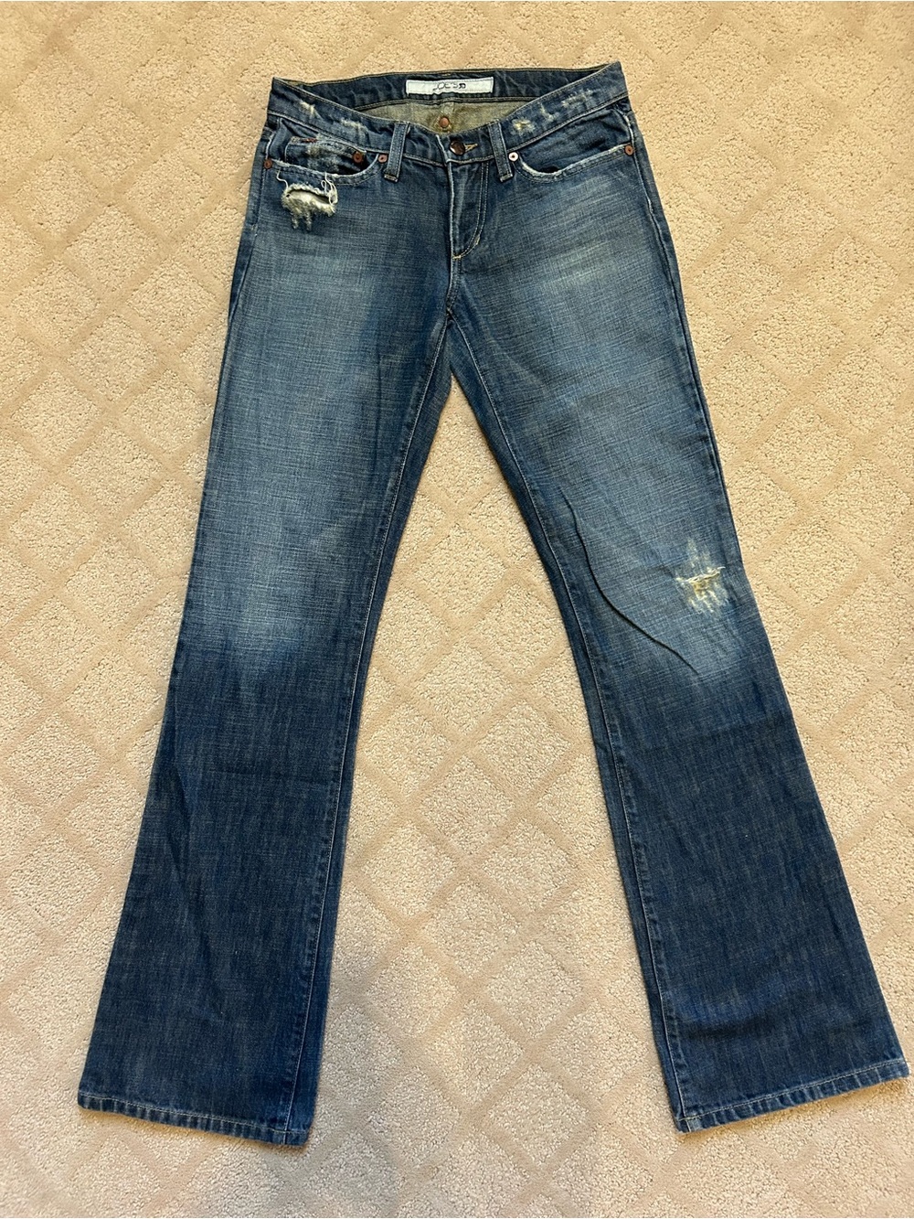 Men's Distressed Blue Jeans